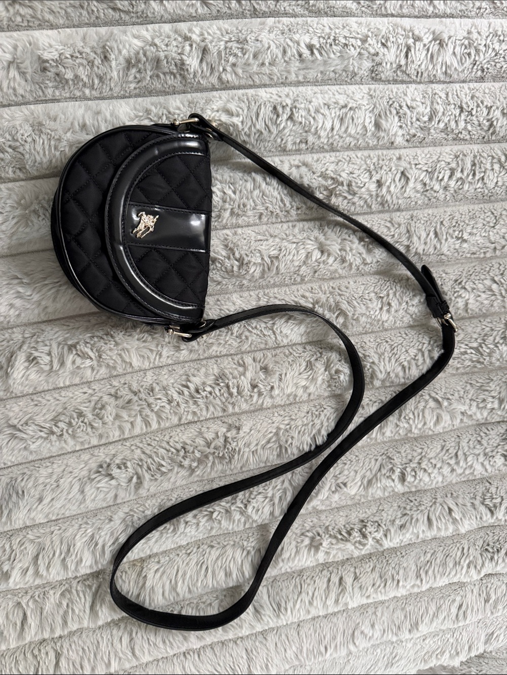 Burberry Black Quilted Crescent Mini Crossbody